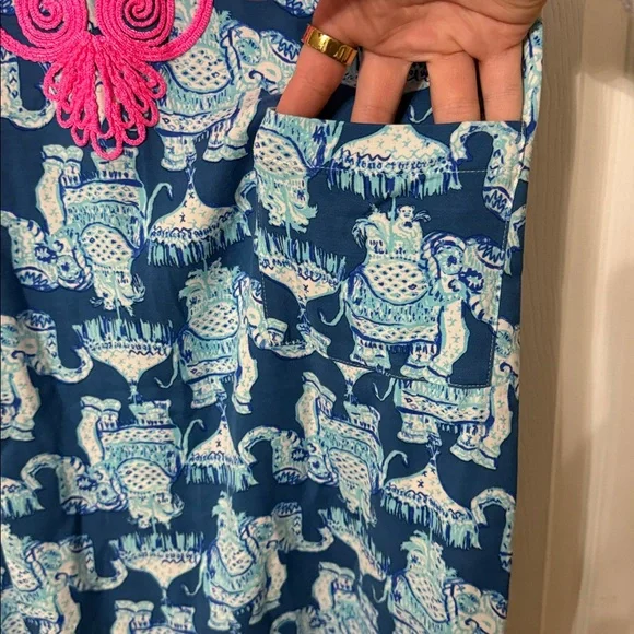 Lilly Pulitzer Blue and Pink Elephant Print Dress - Picture 7 of 10